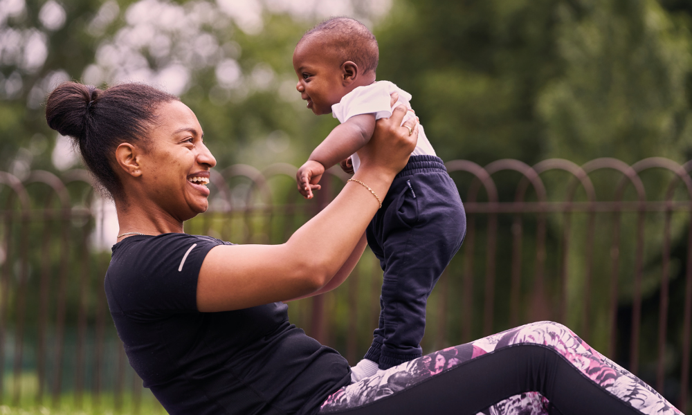 Inclusion - Woman and baby exercising
