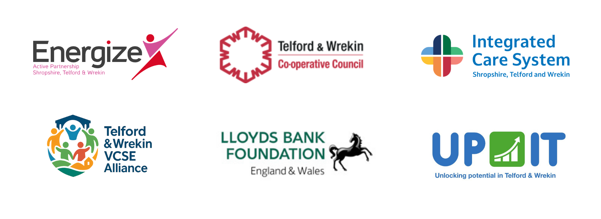 The logos of the six partners who make up the Telford Strategic Oversight Group.